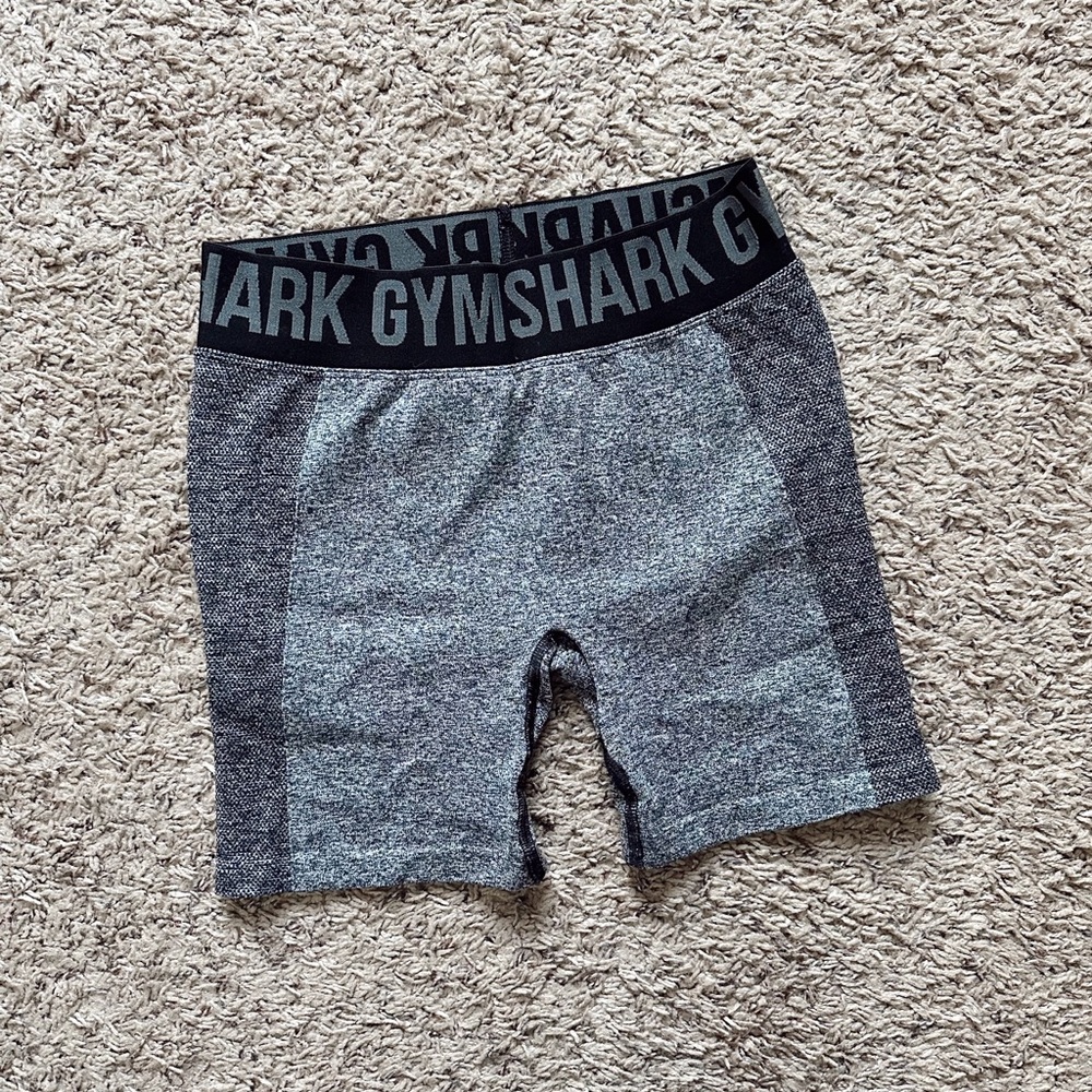 Gymshark Flex Athletic Spandex Biker Shorts Marl Gray Workout Shorts Lifting